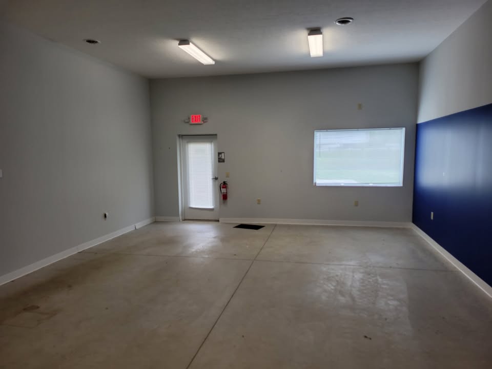 Drone photo that shows Buckeye Flex Space at the corner near the Route 33 entrance