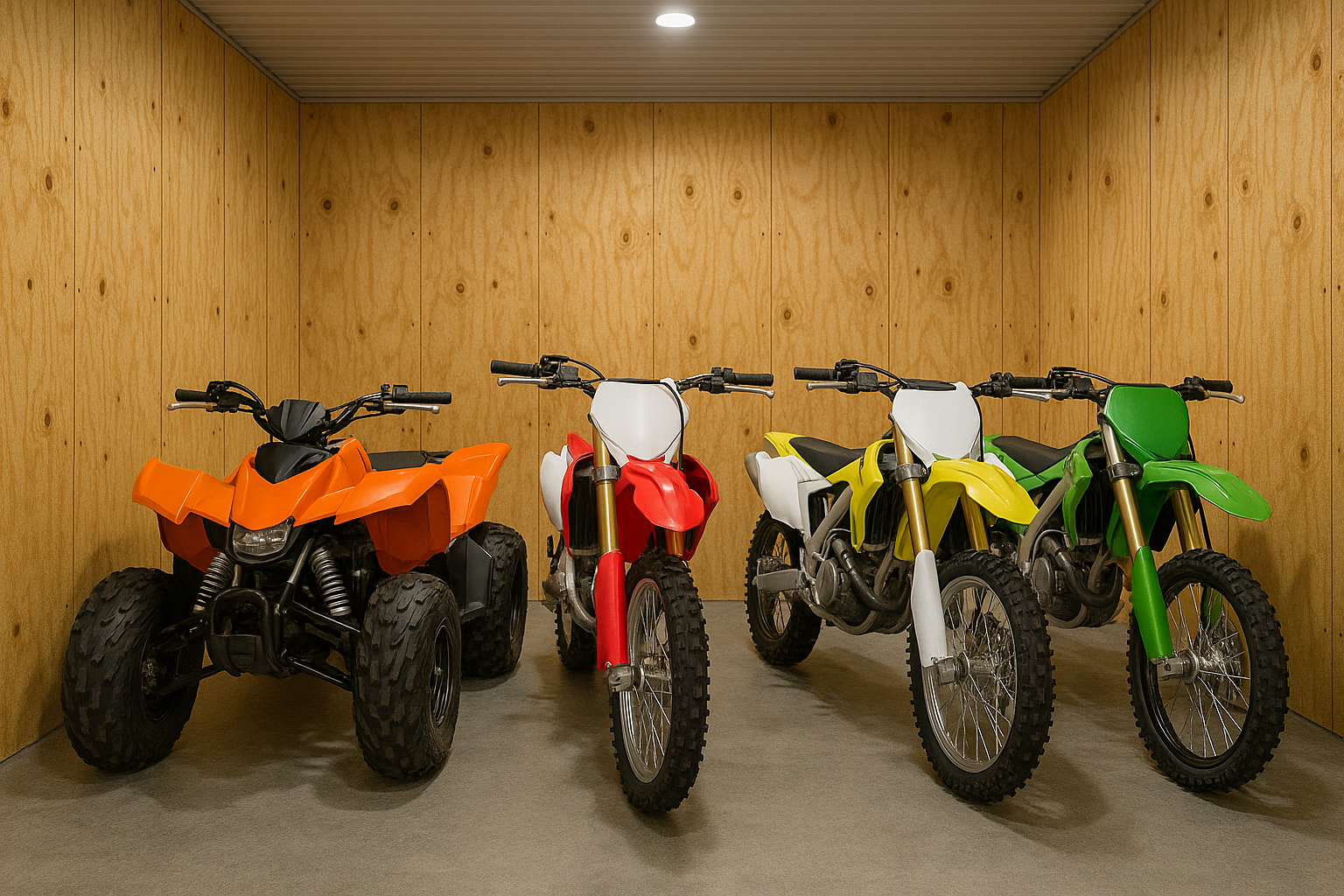 Motorcycle and ATV storage bay at Buckeye Flex Space